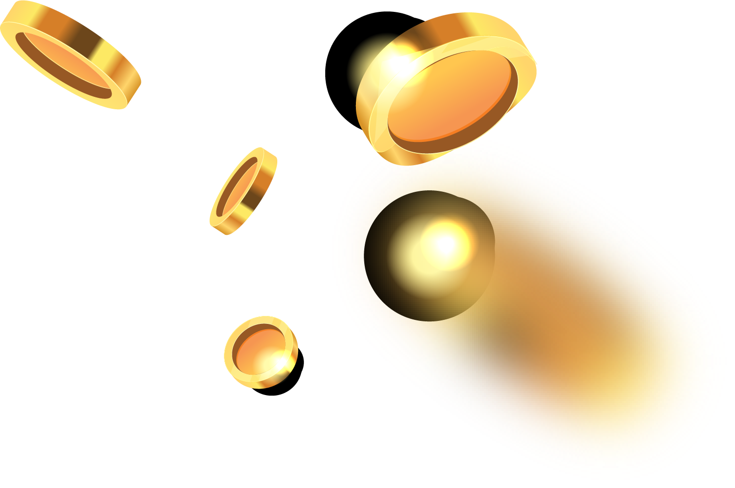 Floating Coins Right